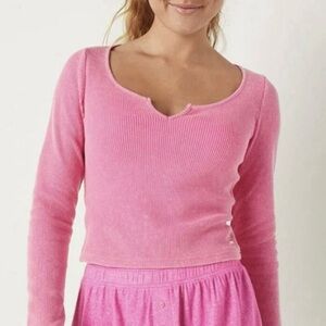 PINK Waffle Knit Top